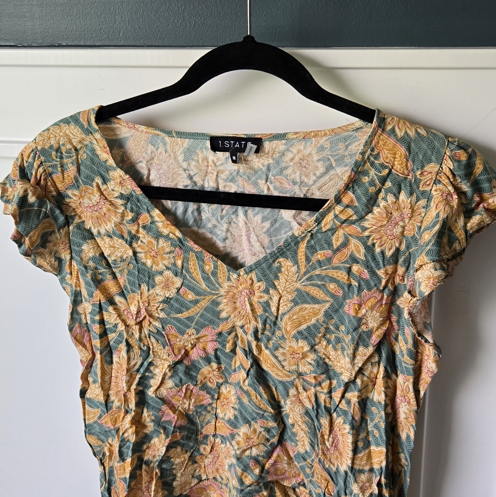 Floral Ruffle Sleeve Top #31 - Picture 3 of 6